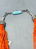 The Best Joe Coriz Santo Domingo Coral Sterling Silver Turtle Necklace-Nativo Arts