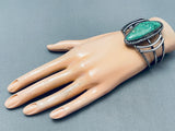 One Of The Best Vintage Native American Navajo Carico Lake Turquoise Sterling Silver Bracelet-Nativo Arts