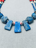 Gorgeous Vintage Southwest Midnight Lapis Turquoise Sterling Silver Necklace-Nativo Arts
