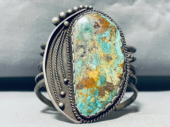 One Of The Finest Vintage Native American Navajo Royston Turquoise Sterling Silver Bracelet-Nativo Arts