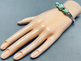 Opal Paquin Vintage Laguna Native American Zuni Green Turquoise Sterling Silver Bracelet-Nativo Arts