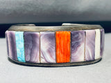 Most Beautiful Purple Vintage Native American Navajo 6.5 Inch Wrist Sterling Silver Bracelet-Nativo Arts