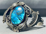 One Of The Coolest Vintage Native American Navajo Paua Shell Sterling Silver Bracelet-Nativo Arts