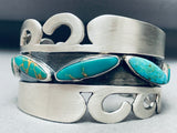 Waves Of Silver Vintage Native American Navajo Turquoise Sterling Bracelet-Nativo Arts
