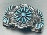 Begay Signed Vintage Native American Navajo Neelde Turquoise Sterling Silver Bracelet Old-Nativo Arts