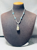 Native American Important Vintage Francisco Gomez Turquoise Sterling Silver Necklace-Nativo Arts
