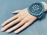 Sylvia Chee Native American Navajo Cluster Sleeping Beauty Turquoise Sterling Silver Bracelet-Nativo Arts