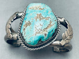 Rare Ithaca Peak Turquoise Vintage Native American Navajo Sterling Silver Bracelet-Nativo Arts