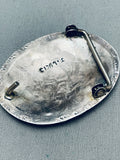 One Of The Best Ever Vintage Native American Zuni Turquoise Sterling Silver Buckle Old-Nativo Arts