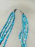 Gorgy!! Vintage Native American Navajo Morenci Turquoise Sterling Silver Necklace-Nativo Arts