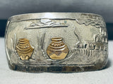 Eye Catching Vintage Native American Navajo 12k Gold Filled Sterling Silver Storyteller Bracelet-Nativo Arts