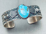 Important Red Mountain Turquoise Vintage Native American Navajo Sterling Silver Bracelet-Nativo Arts