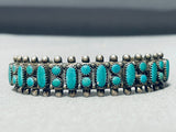 Intriguing Vintage Native American Navajo Green Turquoise Sterling Silver Bracelet-Nativo Arts