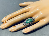 Fabulous Vintage Native American Navajo Cerrillos Turquoise Sterling Silver Ring-Nativo Arts