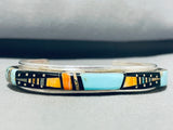 Outstanding Vintage Native American Navajo Turquoise Sterling Silver Bracelet Signed Ray Jack-Nativo Arts