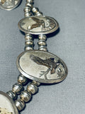 Eagles Have Landed!! Vintage Native American Navajo Sterling Silver Gold Necklace Earrings-Nativo Arts