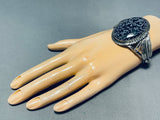Snowflake Agate!! Vintage Native American Navajo Sterling Silver Bracelet Cuff-Nativo Arts