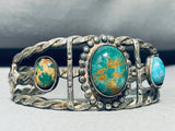 Important Early Vintage Native American Navajo Turquoise Sterling Silver Bracelet-Nativo Arts