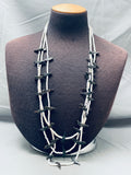 Rare Blackbird Vintage Santo Domingo White Heishi Sterling Silver Necklace Old-Nativo Arts