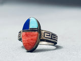Amazing Vintage Native American Zuni Spiny Oyster Sterling Silver Ring-Nativo Arts