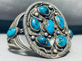 Very Important Vintage Native American Navajo Fred Thompson Turquoise Sterling Silver Bracelet-Nativo Arts