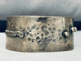 Dimples!! Hand Wrought Vintage Native American Navajo Sterling Silver Bracelet-Nativo Arts