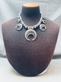 Womens Fab Vintage Sterling Silver Squash Blossom Necklace-Nativo Arts