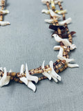White Doves Vintage Santo Domingo Heishi Sterling Silver Necklace-Nativo Arts