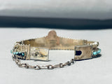 One Of The Best Vintage Native American Navajo Inlay Sterling Silver Link Bracelet Cuff-Nativo Arts