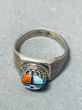 Unique Vintage Native American Zuni Turquoise Sterling Silver Sunface Ring-Nativo Arts