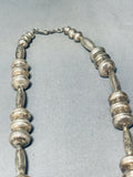 One Of The Most Unique Vintage Native American Navajo Hand Hammered Sterling Silver Necklace-Nativo Arts