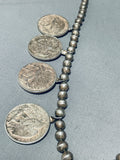 170 Grams Vintage Native American Navajo Coin Sterling Silver Squash Blossom Necklace-Nativo Arts