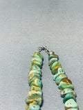 Native American Outstanding Vintage Santo Domingo Royston Turquoise Sterling Silver Necklace-Nativo Arts