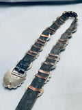 374 Grams Vintage Native American Navajo Hand Tooled Sterling Silver Concho Belt-Nativo Arts