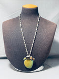 One Of Most Unique Ever Vintage Native American Navajo Green Turquoise Sterling Silver Necklace-Nativo Arts