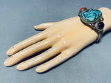 R.c. Little Important Vintage Native American Navajo Turquoise Sterling Silver Bracelet-Nativo Arts
