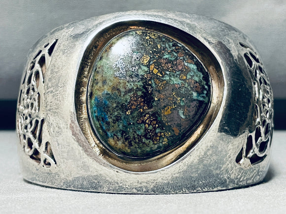 One Of The Best Vintage Native American Navajo Gilbert Turquoise Sterling Silver Bracelet-Nativo Arts