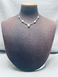 Important Vintage Native American Navajo Dry Creek Turquoise Sterling Silver Necklace-Nativo Arts