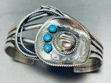 Cowboy Hat Rodeo! Native American Navajo Turquoise Sterling Silver Bracelet-Nativo Arts