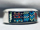 Important 6.5 Inch Wrist Vintage Native American Navajo Turquoise Inlay Sterling Silver Bracelet-Nativo Arts