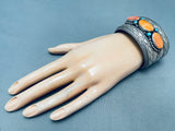 The Best Gary Nez Vintage Native American Navajo Turquoise Sterling Silver Shell Bracelet-Nativo Arts
