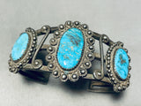 Very Old 1920's/30's Heavy! Vintage Native American Navajo Turquoise Sterling Silver Bracelet-Nativo Arts