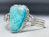 Rare Lone Mountain Turquoise Vintage Native American Navajo Sterling Silver Bracelet-Nativo Arts