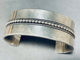 Stunning Vintage Signed Native American Navajo Sterling Silver Immense Bracelet-Nativo Arts