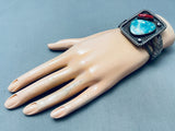 Rare Gilbert Turquoise Vintage Native American Navajo Sterling Silver Bracelet-Nativo Arts
