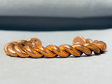 Unique Thick Hand Twisted Native American Navajo Copper Twist Bracelet-Nativo Arts