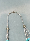 Incredible Vintage Navajo Nugget Turquoise Heishi Sterling Silver Necklace-Nativo Arts