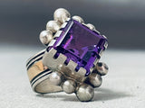 One Of The Best Vintage Native American Navajo Sterling Silver Amethyst Bracelet Necklace Set