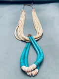 Native American 232 Grams Vintage Santo Domingo Heishi Shell Turquoise Necklace-Nativo Arts