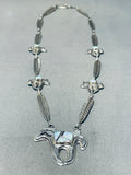 Opal Feather Horse!! Vintage Native American Navajo Sterling Silver Necklace-Nativo Arts